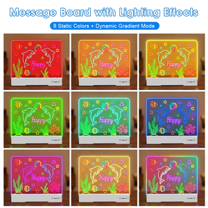 Wiederaufladbares LED-Plastik-Zeichenbrett für Mädchen und Jungen, trocken abwischbares <span class=keywords><strong>Board</strong></span> in RGB-Farben, inklusive Ständer, 7 Marker-Stifte, Kinderspielzeug - Product Image 3