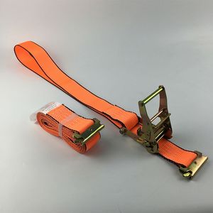 Sangles d'arrimage à cliquet rétractables jaunes en polyester durable de <span class=keywords><strong>2</strong></span> pouces (<span class=keywords><strong>2</strong></span>*12FT) pour camions et remorques, capacité 4400LBS, compatibles avec les rails E-Track - Nouveauté ! - Product Image 3