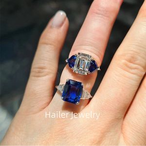 22ct pedra grande noivado grandes anéis jóias prata 925 jóias promessa banhado a ouro anéis para as mulheres - Product Image 5