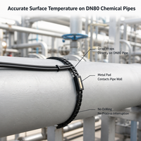 Capteur de température de surface de tuyau GAIMC NTC 10K 3950 à fixer sur le tuyau DN80 pour pipeline chimique, câble TPE de 3 m