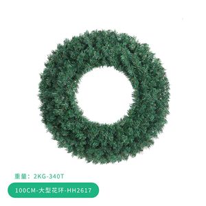 Grande couronne de Noël robuste en fer forgé, 80 à 150 cm, feuillage de pin vierge pour décoration festive <span class=keywords><strong>DIY</strong></span> - Product Image 2