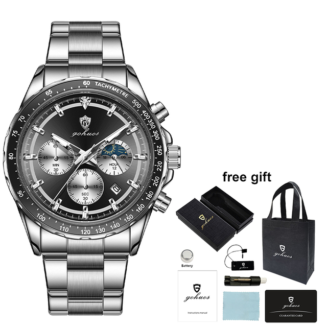 Gohuos 9815 Luxury Mens Wristwatch Waterproof Original Quartz Wrist Watch for Men Reloj Para Hombre Montre Homme Box Bag Package