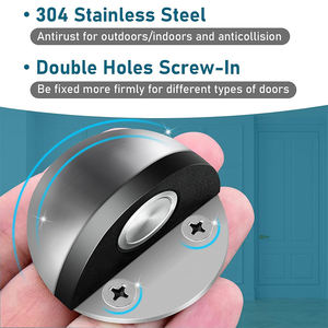 Conception <span class=keywords><strong>de</strong></span> sécurité <span class=keywords><strong>auto</strong></span>-adhésive en métal Limiteur anti-collision Forme montée au sol Bouchon en caoutchouc Half Moon Tall Magnetic Door Stop - Product Image 3