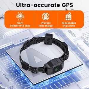 ปลอกคอฝึกสุนัขแบบไร้สาย GPS ชาร์จซ้ำได้ ปรับระยะได้ 25-999 หลา สำหรับสุนัขทุกสายพันธุ์ - Product Image 5