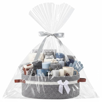 Paniers-cadeaux élégants et écologiques pour la fête des mères avec sac en coton tressé et ruban pour femmes - Paniers de rangement en gros