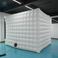 Tenda Gonfiabile Bianca Portatile a Forma di Cubo per Photo Booth, Gazebo Gonfiabile per Eventi e Decorazioni