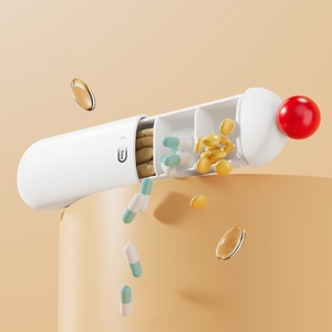 Fashion Modern Portable ABS Plastic Pill <b>Box</b> 4 Compartment Travel Capsule <b>Storage</b> <b>Box</b> Airtight <b>Waterproof</b> Dustproof Medicine <b>Box</b> - Product Image 4