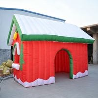 Arche gonflable personnalisée pour Noël, abri de présentation festif en forme de maison avec matériau imperméable, installation facile pour la publicité