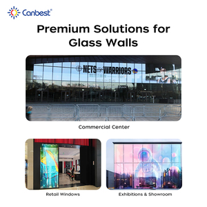 Canbest trong nhà 6 mét trong suốt <span class=keywords><strong>LED</strong></span> Glass Màn hình hiển thị P10 P3 siêu mỏng linh hoạt trong suốt <span class=keywords><strong>LED</strong></span> bức tường video cho cửa sổ bán lẻ - Product Image 2