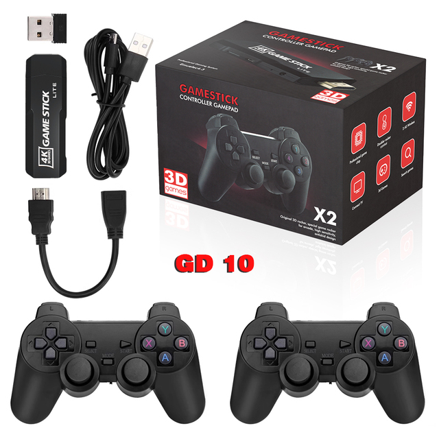 2.4Ghz Wireless Double Gamepads HD 4K Video Game Console Stick Pandoras Gamebox X2plus GD 10S Retro TV Games Players Factory