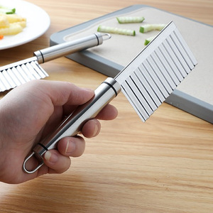 304 Stainless Steel Serrated Potato Knife Thickened Multi Functional Wavy Blade Kitchen Cutter For French Fries Vegetable - Product Image 2