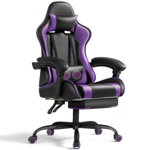 Silla Gamer Ergonómica Reclinable AJUNION de Piel Sintética Silla Giratoria con Reposapiés y Soporte Lumbar Silla de Oficina Estilo Carreras - Product Image 1