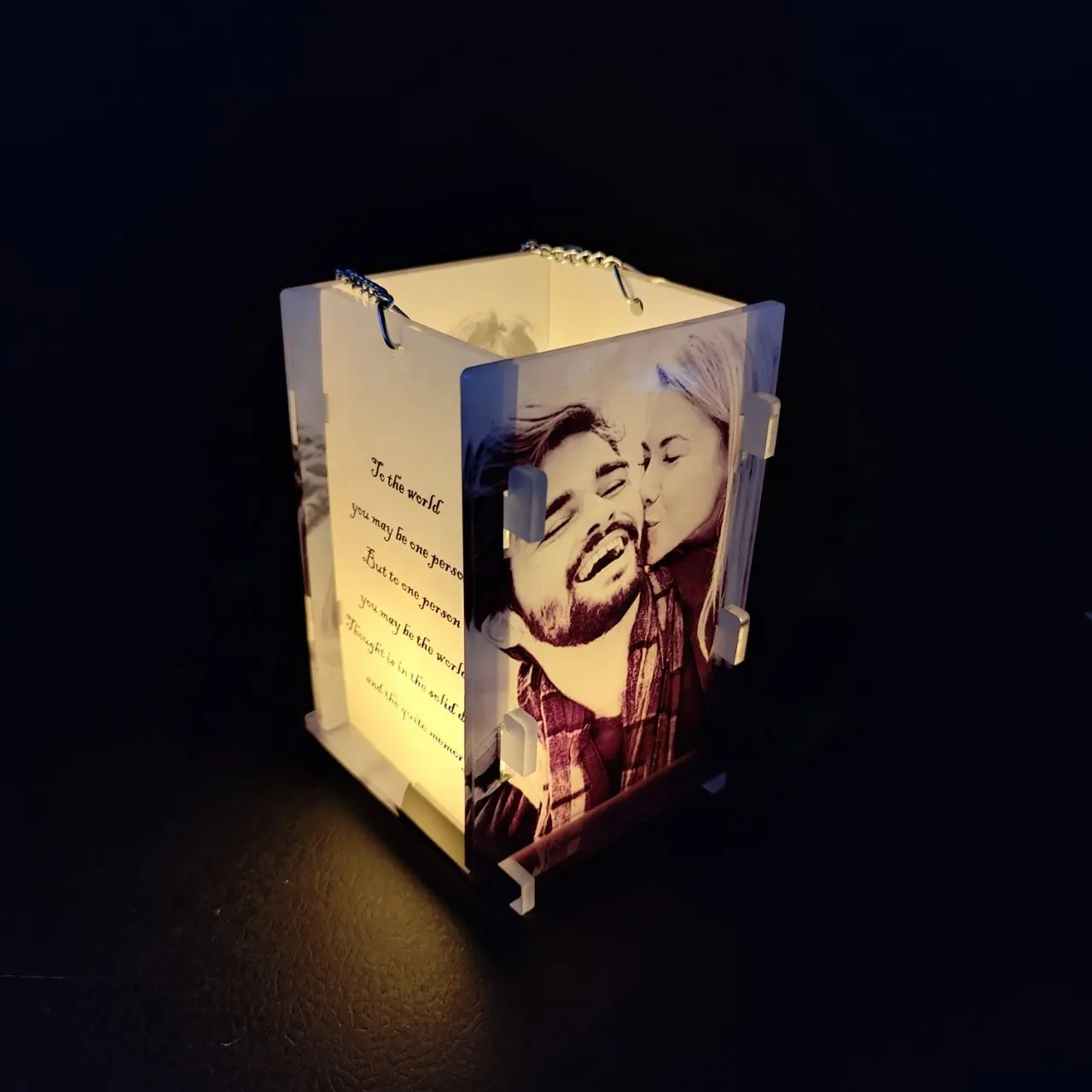 wholesale sublimation acrylic lantern memorial candle sublimation printing lantern with LED candle