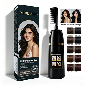 Crème colorante capillaire permanente à base d'extraits végétaux longue durée avec applicateur peigne, marque privée, qualité professionnelle - Product Image 1