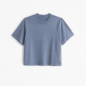 Summer Baby Tee Y2k Crop Tops Impression personnalisée 100% Cotton <span class=keywords><strong>Drop</strong></span> <span class=keywords><strong>Shoulder</strong></span> Heavyweight T-shirt court Boxy pour femmes - Product Image 2
