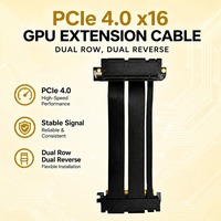 Câble de montage vertical GPU PCIe 4.0 X16 à bande passante de 64 Go/s, double rangée, double inversé, plaqué or 3-5μ, pour PC MOD