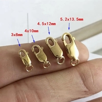 Fermoirs Mousqueton Remplis d'Or Anti-Décoloration 8/10/12mm, Boucle Perroquet pour Bijoux DIY Colliers Bracelets