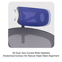 Chaise de direction en maille noire réglable en hauteur avec accoudoirs réglables en nylon 2D Chaise de bureau pour le personnel