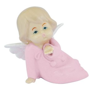 Adornos Navideños de Cerámica Personalizables en Forma de Ángel Rosa 6.6*4.8*8 - Product Image 1