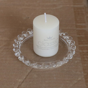 Petite assiette transparente en métal pour bougie parfumée, plateau en verre, porte-thé, porte-bougie en verre avec support en métal pour la cire - Product Image 3