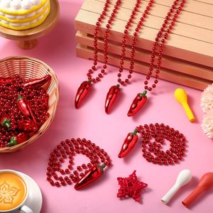 Collier de <span class=keywords><strong>perles</strong></span> de piment collier de faveur de fête mexicain Cinco de Mayo <span class=keywords><strong>Fiesta</strong></span> décoration de fête Mardi Gras accessoires de déguisement - Product Image 4
