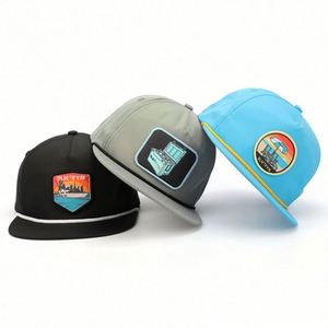Custom Logo High Quality 5 Panel Quick Dry Flat Brim Caps Sublimated Printing Patch Rope Snapback <b>Hat</b> - Product Image 1
