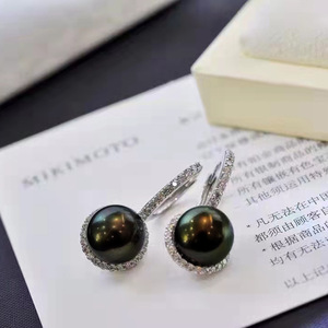Baroque <b>Black</b> Pearl Look Drop <b>Earrings</b> For Women Vintage Sparkling Stone <b>Dangle</b> Ear Jewelry - Product Image 6
