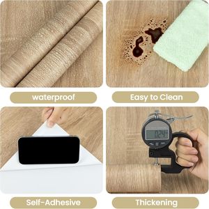 ORON <span class=keywords><strong>DECO</strong></span> - <span class=keywords><strong>Papel</strong></span> Tapiz Autoadhesivo de PVC con Textura de Madera, Grueso, 3D, para Decoración del Hogar, Rollos de <span class=keywords><strong>Papel</strong></span> Tapiz Autoadhesivos para Cocina - Product Image 3