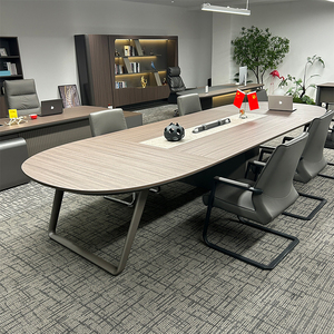 <span class=keywords><strong>โต๊ะ</strong></span>ประชุมทันสมัยคุณภาพสูงพร้อมขาและแผงสแตนเลส ความ<span class=keywords><strong>ยาว</strong></span> 4.5 <span class=keywords><strong>เมตร</strong></span> สำหรับใช้ในบ้าน สำนักงาน โรงแรม และโรงเรียน - Product Image 1