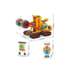 Équipe d'ingénierie minière assemblé jouets éducatifs véhicule d'ingénierie petite particule bricolage assemblé blocs de construction jouets