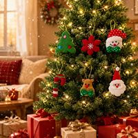 Ornements de Noël en feutre polyester de haute qualité, doux et moelleux, Père Noël, bonhomme de neige, renne, écologiques, personnalisables, à suspendre