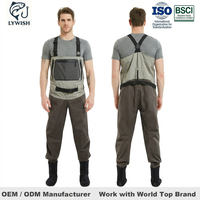 Pantalon de pêche unisexe respirant en nylon 3-5 couches, entièrement imperméable, avec poche poitrine et poches chauffantes pour les mains, idéal pour la chasse