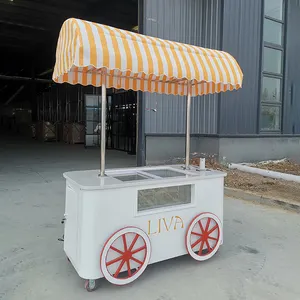 Su misura bellissimo Gelato Gelato Pop carrello a mano spingere furgone Mobile con ombrello