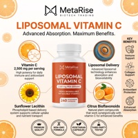 Vitamine C liposomale 1200 mg, capsules végétariennes, 120 unités, complément antioxydant pour adultes, pour le soutien des gencives et du collagène