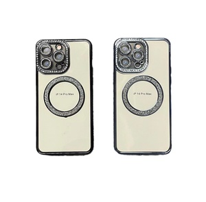Tpu diamante Glitter custodia per telefono magnetico per <span class=keywords><strong>iphone</strong></span> 15 pro lusso soft Bling magnet custodie per telefono per <span class=keywords><strong>iPhone</strong></span> 14 13 12 pro max <span class=keywords><strong>cover</strong></span> - Product Image 1