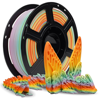 GREENTECH PETG 3D-printerfilament 1,75 mm, meerkleurig doorschijnend regenboogkleurig, snel kleurveranderend, 1 kg (2,2 lbs) Nauwkeurigheid +/-0,02 mm