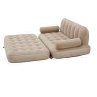Sofá Inflable Plegable Moderno para Acampar al Aire Libre con Respaldo Elevado, Funciones de Masaje e Impermeabilidad para Uso en Sala de Estar