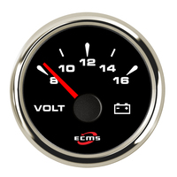 Voltmeter Mobil Mesin Diesel 52mm 8-16 V Warna Putih
