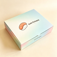 Boîtes à lunch en papier écologiques en gros pour pâtisseries, boulangeries, crêpes, sushis, gaufres, sauces chocolatées, avec insert et pelliculage mat