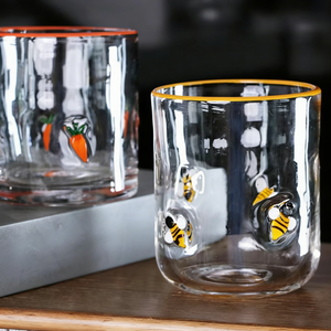 <span class=keywords><strong>Taza</strong></span> de <span class=keywords><strong>cristal</strong></span> creativa, parche bonito, contorno multicolor, corazón de crisantemo pequeño, decoración navideña, <span class=keywords><strong>taza</strong></span> de bebida fría gruesa - Product Image 3
