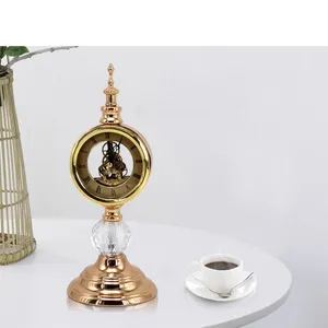 하이 퀄리티 빈티지 금속 유리 시계 음소거 데스크탑 장식 항목 전통적인 스타일 광동 만든 우수한 가정 장식