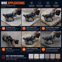 Vibrateur de carrelage sans fil professionnel 20V à moteur sans balais, ventouse de 123 mm, 12 vitesses, machine de pose et de nivellement de carrelage portative