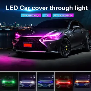 Car Hood Daytime Running Light Strip Waterproof Flexible LED Auto Decorative Atmosphere Lamp Ambient Backlight 12V Universal