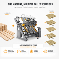 Machine industrielle automatisée de fabrication de palettes en bois avec panneau de commande hydraulique et assemblage multi-bras pour palettes Euro et US