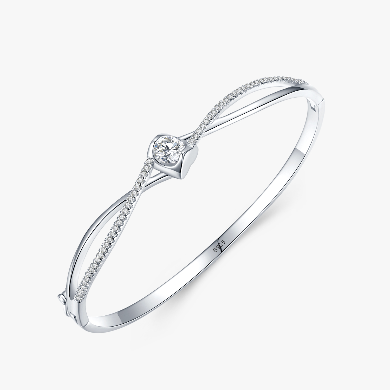 Ailmay Sparkle Interwoven Bracelets Fashion 925 Sterling