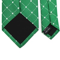 Cravate en soie tissée blanche Prasinous à motif géométrique, avec logo personnalisé et bordure, pour hommes, idéale pour l'école, vente en gros