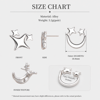 Anting Hoop Paduan Logam Bintang Gaya Vintage Goth Harajuku Y2K Korea, Aksesoris Perhiasan Estetik Motif Bunga Trendi, Hadiah untuk Wanita dan Remaja Putri