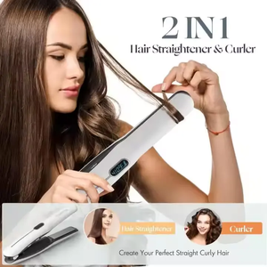 Plancha de Pelo Inalámbrica 2 en 1 con Revestimiento Cerámico, Pantalla LCD, Recargable por USB, Herramienta de Peinado Portátil - Product Image 3