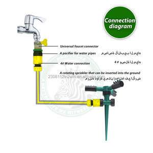 Arroseur rotatif à 360 degrés à engrenages en plastique pour l'irrigation des jardins, serres et fermes - Équipement <span class=keywords><strong>d</strong></span>'<span class=keywords><strong>arrosage</strong></span> efficace et économe en eau - Product Image 3