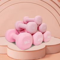 Mancuernas de colores personalizadas, equipo de fitness para uso doméstico, mancuernas moldeadas de cabeza plana pequeñas de hierro
